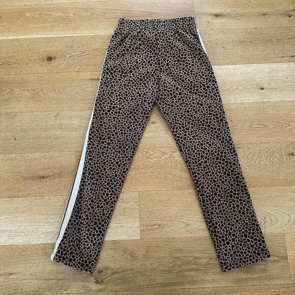 Palm Angels Leopard Print Jacquard Side Stripe Track Pants in Brown & White - Picture 3 of 6